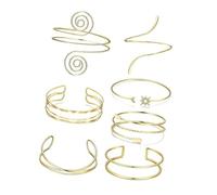 JUYAXIN Lot de 7 bracelets manchette réglables pour le haut du bras pour femme, accessoires dorés pour événements spéciaux, bijoux tendance, taille unique, Comme décrit