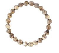 JUYAXIN Perle à facettes en pierre naturelle pyrite pour homme, longueur réglable, accessoire de poignet pour homme, perle irrégulière