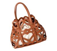 JUYAXIN Sac à bandoulière moderne ajouré avec cordon de serrage, sac à main pratique en polyuréthane, sac à main multi-voies pour porter au quotidien essentiel, sac à main au design, marron, One Size
