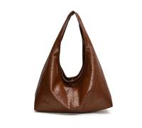 JUYAXIN Sac rétro souple avec un grand espace tendance en cuir PU sous les bras élégant pour femme pour le shopping décontracté essentiel, marron