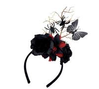 JUYAXIN Serre-tête branche de papillon série sombre pour Halloween, couvre-chefs pour filles, femmes, bal masqué, accessoires de costume, fête d'Halloween, décoration de cheveux
