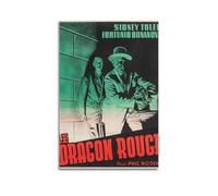 JUYERGWERKJ Poster The Red Dragon1 - Impression sur toile pour salon, chambre à coucher, chambre - 60 x 90 cm - Style rétro - Sans cadre