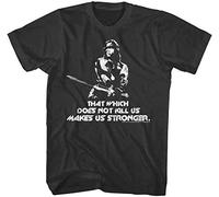 JUYHGGTFY Conan The Barbarian Mens T-Shirt Arnie Makes Stronger Schwarzenegger Movie Black Manches Courtes(XX-Large)