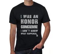 JUYHGGTFY Concierge What Happened Tshirt Mens with Words Gifts Tshirt 00318 Manches Courtes(X-Large)
