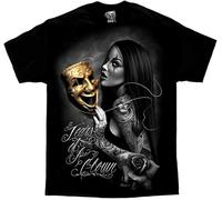 JUYHGGTFY David Gonzales Tears of A Clown Chicano Lowrider Tattoo Art Mens t Shirts Manches Courtes(XX-Large)