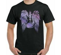 JUYHGGTFY Guitar Wings Tree Mens Funny Guitarist T-Shirt Top Electric Bass Acoustic Amp Manches Courtes(3X-Large)