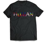 JUYHGGTFY Human Printed Shirts LGBT Flag Birthday Gift Mens Women T Shirt 100% Cottons Casual Wear Summer Tops Manches Courtes(Medium)