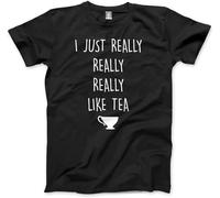 JUYHGGTFY I Just Really Really Really Like Tea Mens Unisex Mens Women T Shirt 100% Cotton Manches Courtes(Medium)