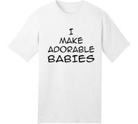 JUYHGGTFY I Make Adorable Babies Funny Shirt American Mens t Shirts Mother Father Mom White Manches Courtes(3X-Large)