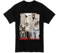 JUYHGGTFY Lil Tjay X Pop Smoke Hiphop Short Sleeve T-Shirt Black Manches Courtes(Small)