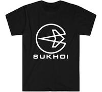 JUYHGGTFY Men's SUKHOI Company Logo Men's Black T-Shirt Manches Courtes(Small)