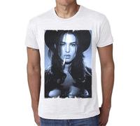 JUYHGGTFY Qpin Monica Bellucci 1 t Shirt Top, Short Sleeves, Cotton White Gift 36 Manches Courtes(3X-Large)