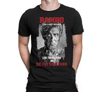 JUYHGGTFY Rambo Last Blood Five V Mens T Shirt Live for Nothing Or Die Fro Something Mens Manches Courtes(3X-Large)