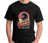 JUYHGGTFY Sexual Chocolate 88' World Tour Mr Randy Watson Eddie Murphy Men's Black T Shirt Manches Courtes(3X-Large)
