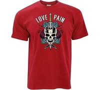 JUYHGGTFY Skeletor Skull Yellow Mens Women T Shirt 100% Cotton Love and Pain Illustration2 Manches Courtes(Large)