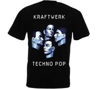JUYHGGTFY Summer Cosuol T Kroftwerk Techno Pop Block T-Shirt Electronic Bond Manches Courtes(Small)