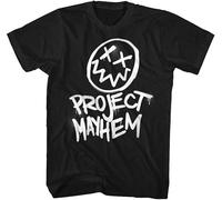 JUYHGGTFY The Fight Club Movie T-Shirt Brad Pitt Club Project Mayhem Black Cotton Manches Courtes(Small)