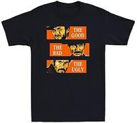 JUYHGGTFY The Good The Bad and The Ugly Horror Movie Vintage Men's Cotton T-Shirt Black Manches Courtes(XX-Large)