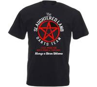 JUYHGGTFY The Slaughtered Lamb Darts Team an American Werewolf in Lon80s Movie T Shirt Men Sleeve Shirt Black Black Manches Courtes(Small)