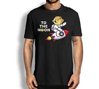 JUYHGGTFY Traders Shirt,Dogecoin to The Moon Shirt, Cool Doge Coin Crypto Currency T-Shirt Black Manches Courtes(Large)