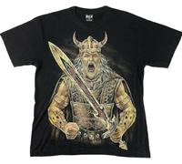 JUYHGGTFY Wild Glow in The Dark Viking Warrior Mens Women T Shirt 100% CottonTee Double Sided Size L Manches Courtes(3X-Large)
