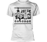 JUYHGGTFY WOD Baggy House of Fun by Madness T Shirt White Manches Courtes(3X-Large)