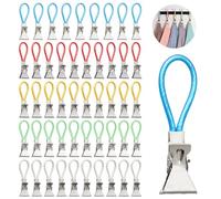 Juyibaao 50 Pcs Pince Serviette en Métal, Crochet Torchon, Clips Torchon Multicolores pour Cuisine, Armoires et aux Salles de Bains, 5 Couleurs