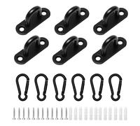 Juyibaao Lot de 6 plaques oculaires en acier inoxydable et mousqueton, crochet de suspension en forme de U avec vis et chevilles en plastique, plaque de pont pour voile d'ombrage, fixation au plafond