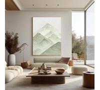 JUYIOPAX Tableau abstrait de montagne vert et blanc, décor mural moderne (40x60cm/sans cadre)