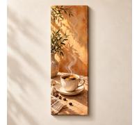JUYIOPAX Tableau sur toile café fumant nature morte chaleureuse | Tableau de café du matin. Tirage gi sur toile grand format. Déco murale moderne pour salle à manger.(30×90m/sans cadre)