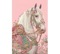 JUYIYUANFUZH 11CT DIY Kit Broderie Point De Croix Cheval En Fleurs De PêCher 4 DebutantLoisirs Point De Croix Kit Complet Pour Art DéCoration 15.7 * 19.7In