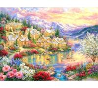 JUYIYUANFUZH 11CT DIY Kit Broderie Point De Croix ÉChos Du CréPuscule 1 DebutantLoisirs Point De Croix Kit Complet Pour Art DéCoration 15.7 * 19.7In