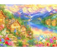 JUYIYUANFUZH 11CT DIY Kit Broderie Point De Croix ÉChos Du CréPuscule 3 DebutantLoisirs Point De Croix Kit Complet Pour Art DéCoration 15.7 * 19.7In