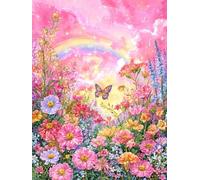 JUYIYUANFUZH Broderie Point De Croix Kit Complet Point De Croix Imprimé Diy 11CT Fleurs Au CréPuscule J Canevas Kit Complet Adulte DebutantLoisirs CréAtifs Adultes 40×50Cm