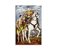 JUYOZ Affiche murale à suspendre représentant El Greco Painter Works《 Saint Martin et le mendiant - 60 x 90 cm