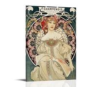 JUYOZ Alphonse Mucha Painter Works《Reverie》Poster Impression sur toile Décoration murale Décoration moderne 60 x 90 cm
