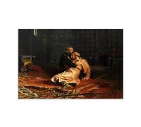 JUYOZ Ilya Repin Painter Works《Ivan le terrible et son fils Ivan》Poster sur toile Impression sur toile Décoration murale de salon 40 x 60 cm