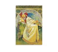 JUYOZ Impression sur toile « Alphonse Mucha Painter Works » Princesse Jacinthe 1》 Décoration d'intérieur 60 x 90 cm