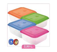 Juypal - taperhogar boîte hermétique carré Assortiment Couleurs, 2.5L.