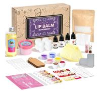 JUYRLE Kit de baume à lèvres à faire soi-même - Créez votre propre baume à lèvres en cire d'abeille naturelle avec des conteneurs, un fond de teint hydratant, parfait pour les enfants et les adultes