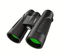 JUYUANDE 12 x 42 Jumelles Adultes puissante BAK4, lentille FMC, Grand oculaire, compactes, antibuée et étanches. Idéales pour l'observation des Oiseaux, Les Voyages, la Chasse, Les Concerts. (Noir)