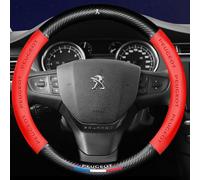 JUZELY Couvre Volant Voiture pour Peugeot 206 207 208 306 307 308 407 408 508, Housse Volant Voiture en Cuir Microfibre Antidérapant Respirant Souple Durable Protege Volant Voiture Accessoire