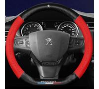 JUZELY Couvre Volant Voiture pour Peugeot 206 207 208 306 307 308 407 408 508, Housse Volant Voiture en Cuir Microfibre Antidérapant Respirant Souple Durable Protege Volant Voiture Accessoire