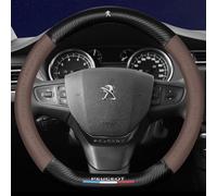 JUZELY Couvre Volant Voiture pour Peugeot 206 207 208 306 307 308 407 408 508, Housse Volant Voiture en Cuir Microfibre Antidérapant Respirant Souple Durable Protege Volant Voiture Accessoire