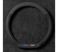 JUZELY Couvre Volant Voiture pour Peugeot 107 108 206 207 208 307 308, Housse Volant Voiture en Cuir Microfibre Antidérapant Respirant Souple Durable Protege Volant Voiture Accessoire,D/A-38cm