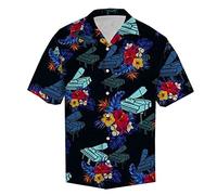 JUZGTSIT Chemises hawaïennes instruments de musique pour homme - Chemise hawaïenne à manches courtes pour homme - Boutons d'été - Série 64, Piano 03, XXL