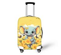 JUZGTSIT Housse de protection élastique à motif floral imprimé 3D pour bagages de 45,7 à 53,3 cm, Éléphant Papillon Tournesol Jaune, M, Classique