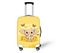 JUZGTSIT Housse de protection élastique à motif floral imprimé 3D pour bagages de 45,7 à 53,3 cm, Papillon éléphant jaune, S, Classique