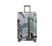 JUZGTSIT Housse de protection élastique pour valise de style britannique (XL (73,7 à 81,3 cm), Londres 2, Tower Bridge, L, Classique