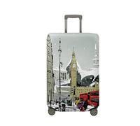 JUZGTSIT Housse de protection élastique pour valise de style britannique (XL (73,7 à 81,3 cm), Londres 2, Londres 3, L, Classique